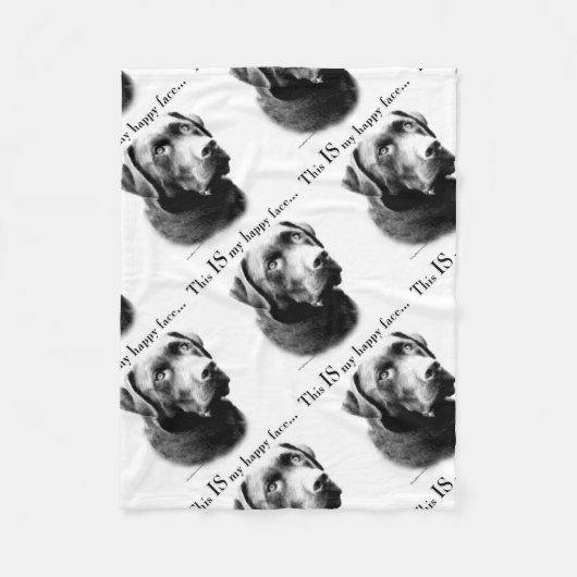 Lab Happy Face Fleece Deken (Voorkant)