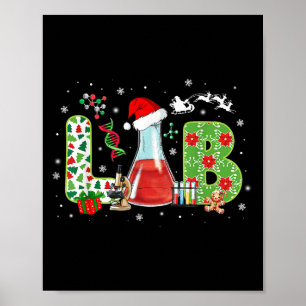 Lab Kerst Laboratoriumtechnicus Wetenschap Kerstma Poster