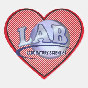 LAB - LABORATORIUMWETENSCHAPPER! Fun Blue LOGO Hart Sticker