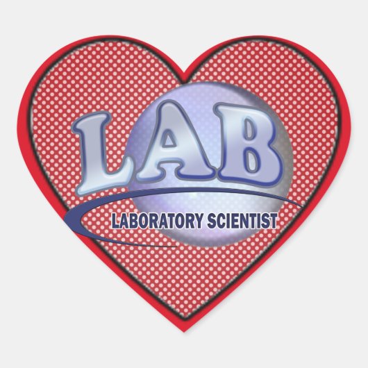 LAB - LABORATORIUMWETENSCHAPPER! Fun Blue LOGO Hart Sticker (Voorkant)