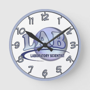 LAB - LABORATORIUMWETENSCHAPPER! Fun Blue LOGO Ronde Klok