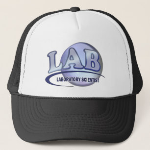 LAB - LABORATORIUMWETENSCHAPPER! Fun Blue LOGO Trucker Pet