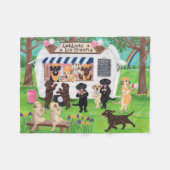 Lab Licent Ice Cream Labradors Fleece Deken (Voorkant (Horizontaal))