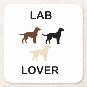 Lab Lover alle kleuren silhouettes Vierkante Kartonnen Onderzetter