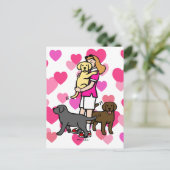 Lab Mam in het Roze Shirt 1 Briefkaart (Staand voorkant)