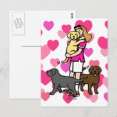 Lab Mam in het Roze Shirt 1 Briefkaart (Voorkant / Achterkant)