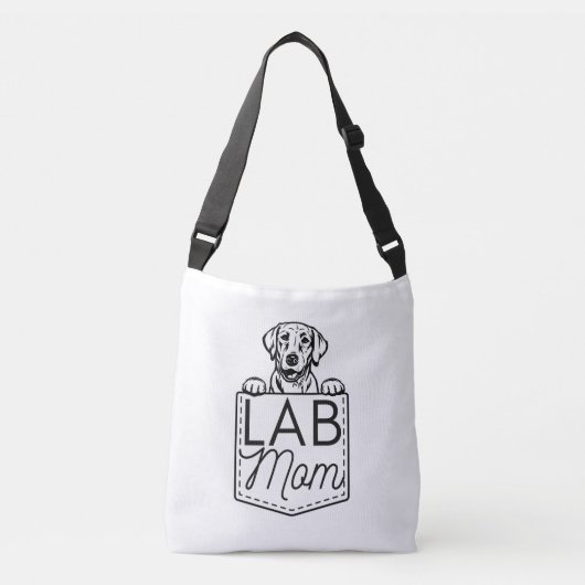 "Lab Mam" Peek-a-Boo Cross-Body Tas (Voorkant)