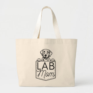 "Lab Mam" Peek-a-Boo Jumbo Canvas tas