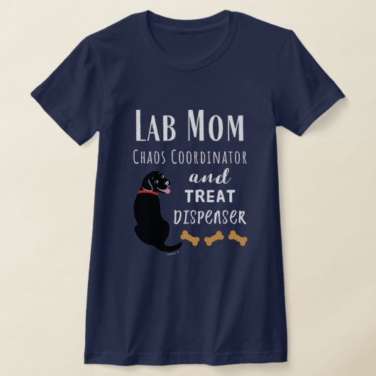 Lab Moeder chaos coördinator Black Labrador T-shirt (Laagn)