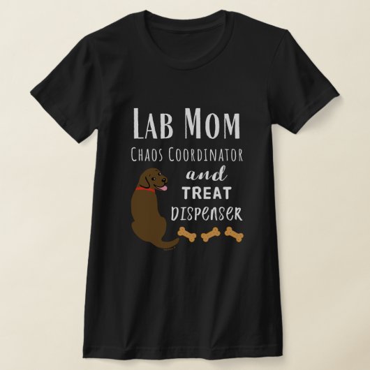 Lab Moeder chaos coördinator Chocolade Labrador T-shirt (Laagn)