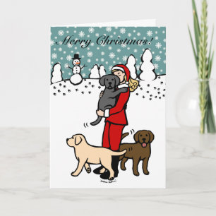 Lab Mom Santa Christmas 2 Feestdagen Kaart
