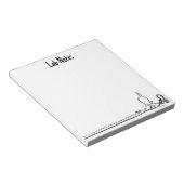 Lab Notes Whimsical Custom Black and White Notepad Notitieblok (Schuin)