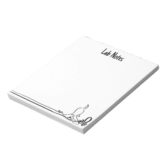 Lab Notes Whimsical Custom Black and White Notepad Notitieblok (Gedraaid)