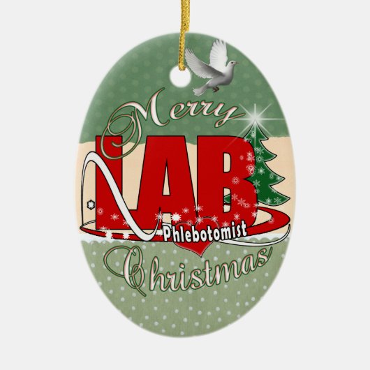 LAB PHLEBOTOMIST CHRISTMAS KERAMISCH ORNAMENT (Voorkant)
