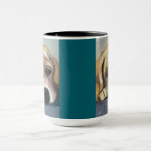 Lab Pup en difficulté | Mug Deux Tons, 45 cl (Centre)