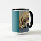Lab Pup en difficulté | Mug Deux Tons, 45 cl (Devant droit)