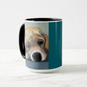Lab Pup en difficulté | Mug Deux Tons, 45 cl (Devant gauche)