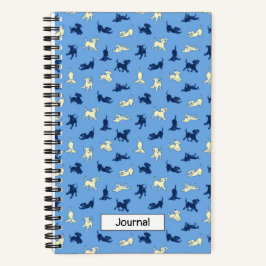 Lab Puppies op Blue Small Custom Spiral Notitieboe Notitieboek