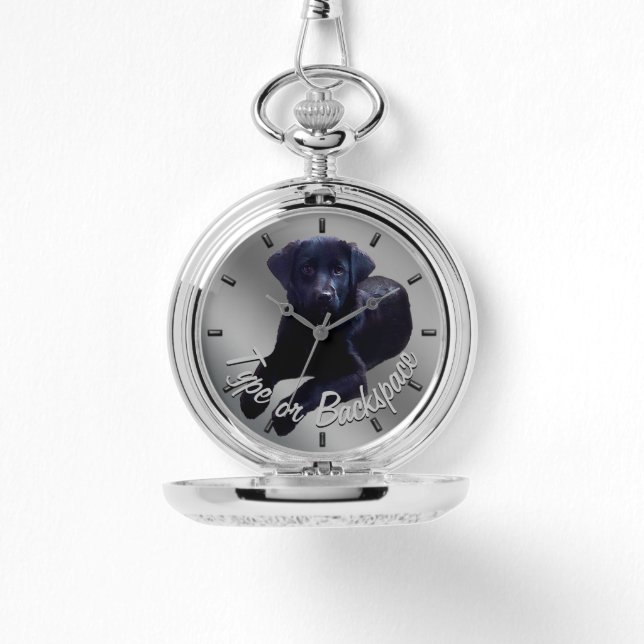 Lab Puppy Horloge Coonhound Pocket Watch Custom (Voorkant)