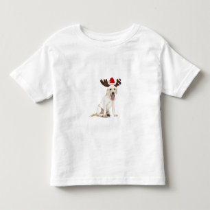 Lab Puppy Wearing Antlers Kinder Shirts