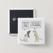 Lab Rat Covid Vaccine Funny Vierkante Button 5,1 Cm (Voorkant /achterkant)