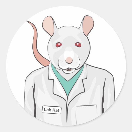 Lab Rat Ronde Sticker (Voorkant)