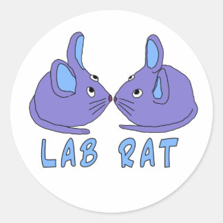 Lab Rat | zwei lila blaue Labormäuse science Ronde Sticker