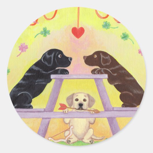 Lab Romance Valentijn Ronde Sticker (Voorkant)