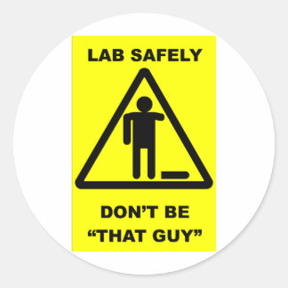 Lab Safety 1 Ronde Sticker