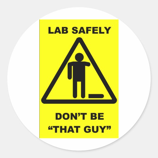 Lab Safety 1 Ronde Sticker (Voorkant)