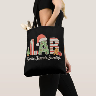 Lab Santas Favoriete wetenschapper Kerstlaboratori Draagtas