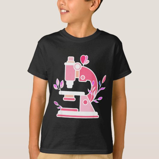 Lab Science Floral Microscope Biologist Science Va T-shirt (Voorkant)
