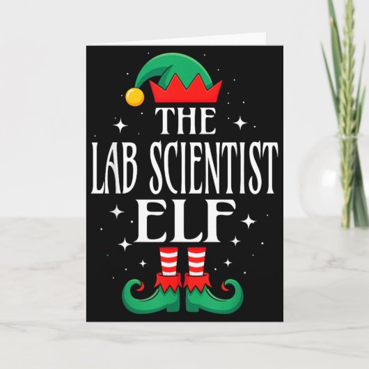 Lab Scientist Elf Job Title Funny Christmas Matchi Kaart (Voorkant)