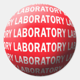 LAB SPHERE 'O BLOED' - LABORATORIUMGEHEUGEN LOGO RONDE STICKER