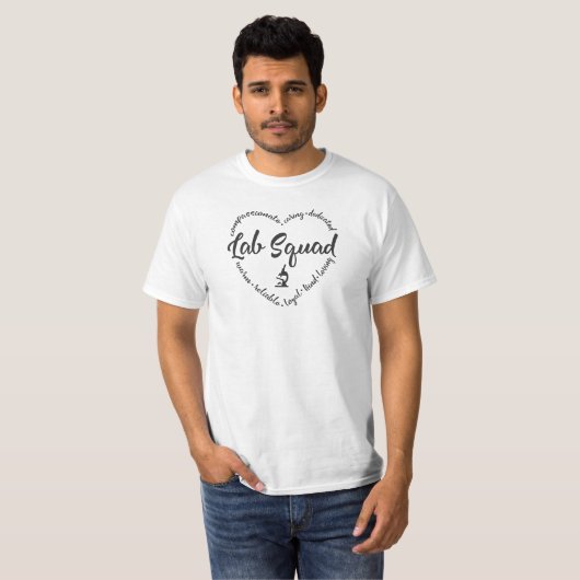 Lab squad voor lab tech of flebotomist T-shirt (Voorkant volledig)