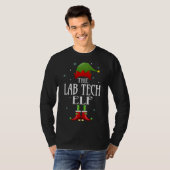 Lab Tech Elf Xmas Funny Family Matking Kerstmis T-shirt (Voorkant volledig)