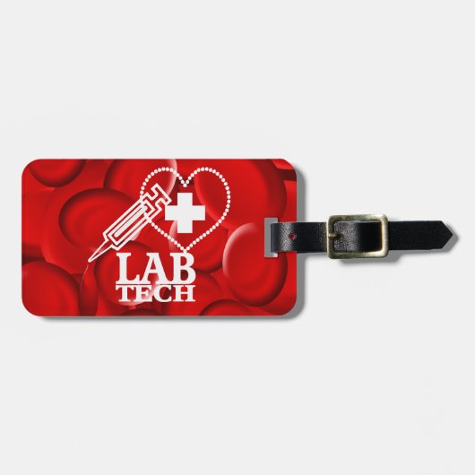 LAB TECH HART SPUIT LOGO BAGAGELABEL (Voorkant horizontaal)