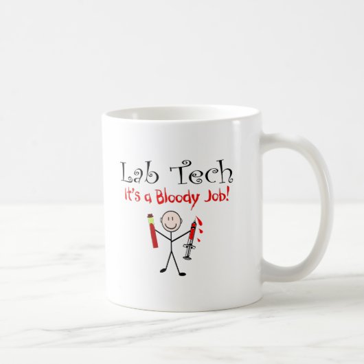 Lab Tech "Het is een bloedige baan" Koffiemok (Rechts)