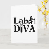 Lab Tech Lab Diva Chemist Laboratory Technician Kaart (Gele Bloem)