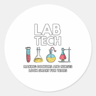 Lab Tech Laboratory Ronde Sticker
