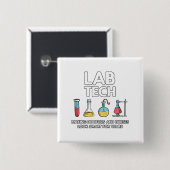 Lab Tech Laboratory Vierkante Button 5,1 Cm (Voorkant /achterkant)