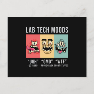 Lab Tech Moods Laboratory Science Technicia Gift Briefkaart