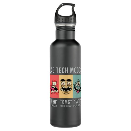 Lab Tech Moods Laboratory Science Technicia Gift Waterfles (Voorkant)
