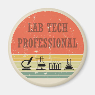 Lab tech professionele  zonsondergang retro magneet