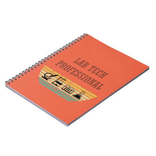 Lab tech professionele zonsondergang retro notitieboek (Linkerzijde)