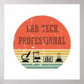 Lab tech professionele  zonsondergang retro poster (Voorkant)