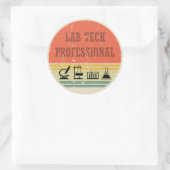 Lab tech professionele zonsondergang retro ronde sticker (Tas)