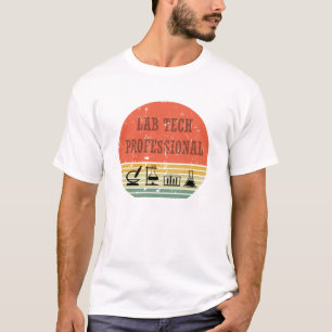Lab tech professionele zonsondergang retro t-shirt