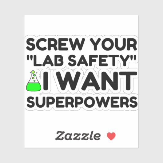 LAB VEILIGHEIDSWANG SUPERPOWERS STICKER (Vel)