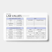 Lab-waarden Badge (Achterkant)